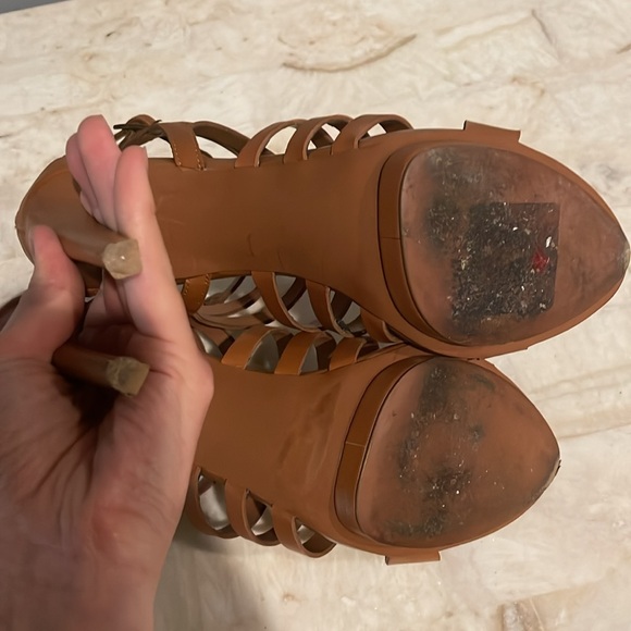 Saks ankle cage/gladiator heels. Worn twice. - Picture 7 of 10